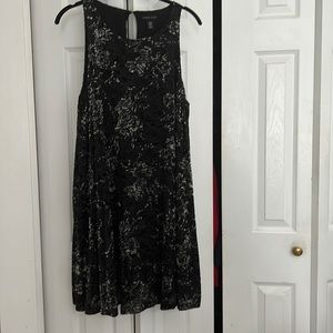 Black/grey velvet burnt out dress